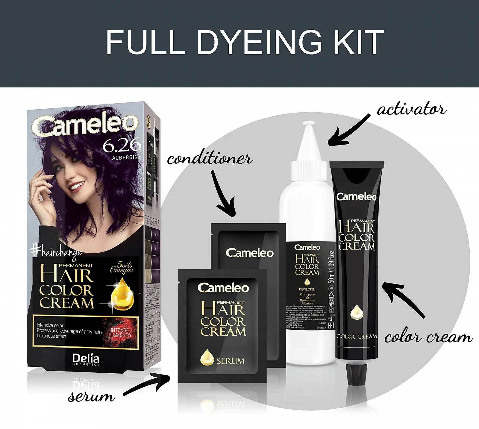 Фарба для волосся Cameleo Omega Plus Aubergine Стійкий колір, фото №2