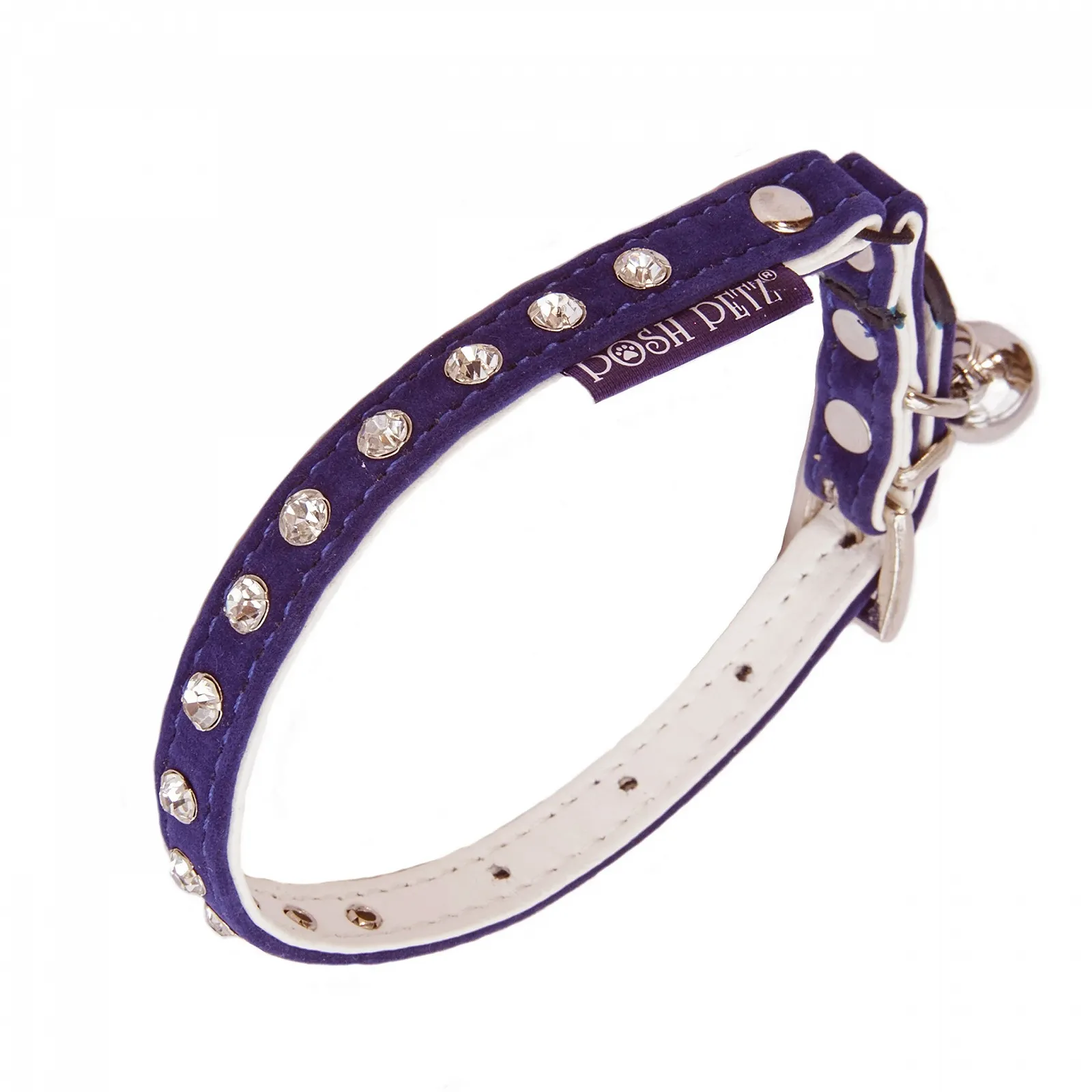 Ошейник Diamante Velvet безопасный регулируемый с колокольчиком для кошек, фото №1