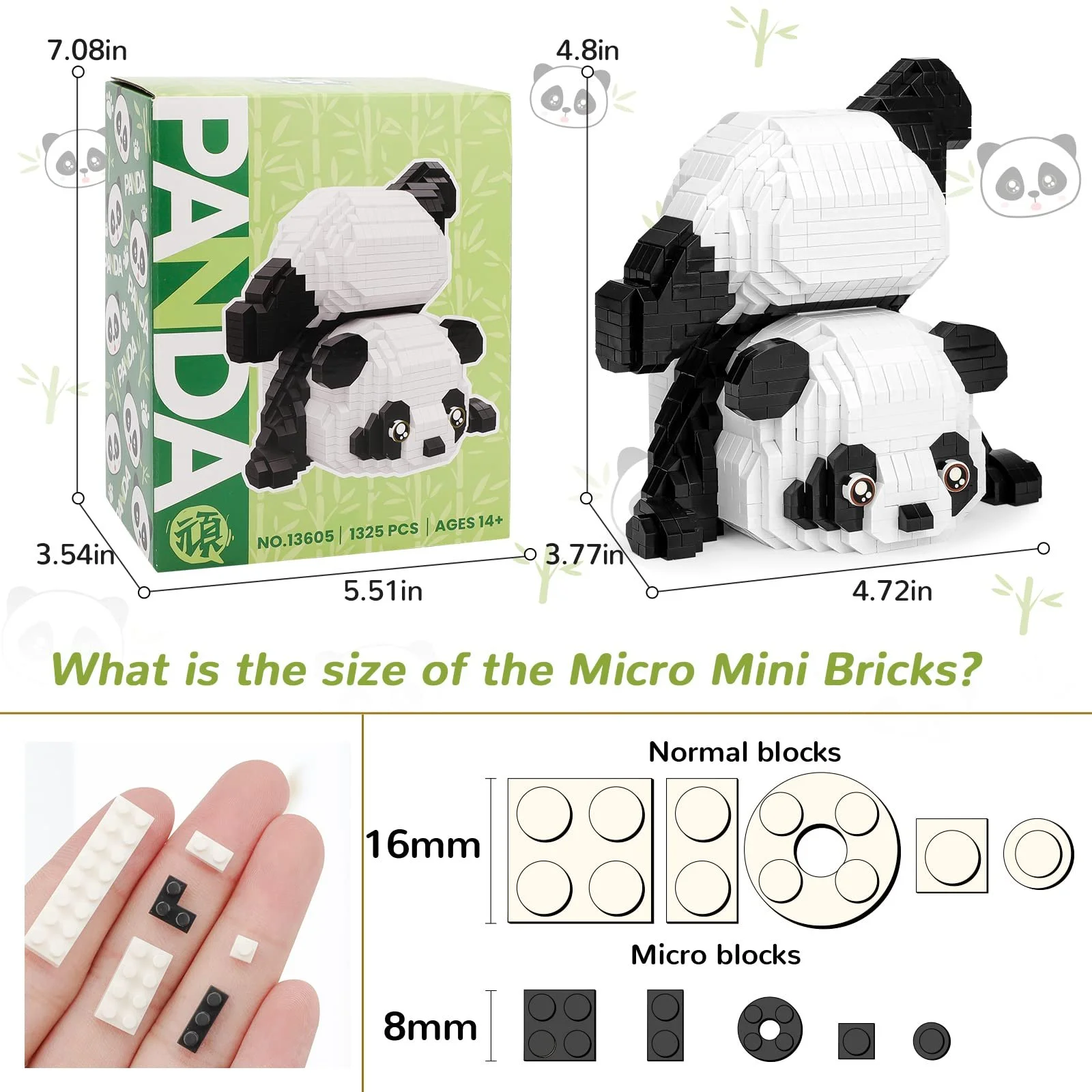Конструктор QIAOLETONG Panda Ideas Clamping Blocks Micro Building Blocks Животные 1325 деталей, фото №6 Конструктор QIAOLETONG Panda Ideas Clamping Blocks Micro Building Blocks Животные 1325 деталей, фото №6