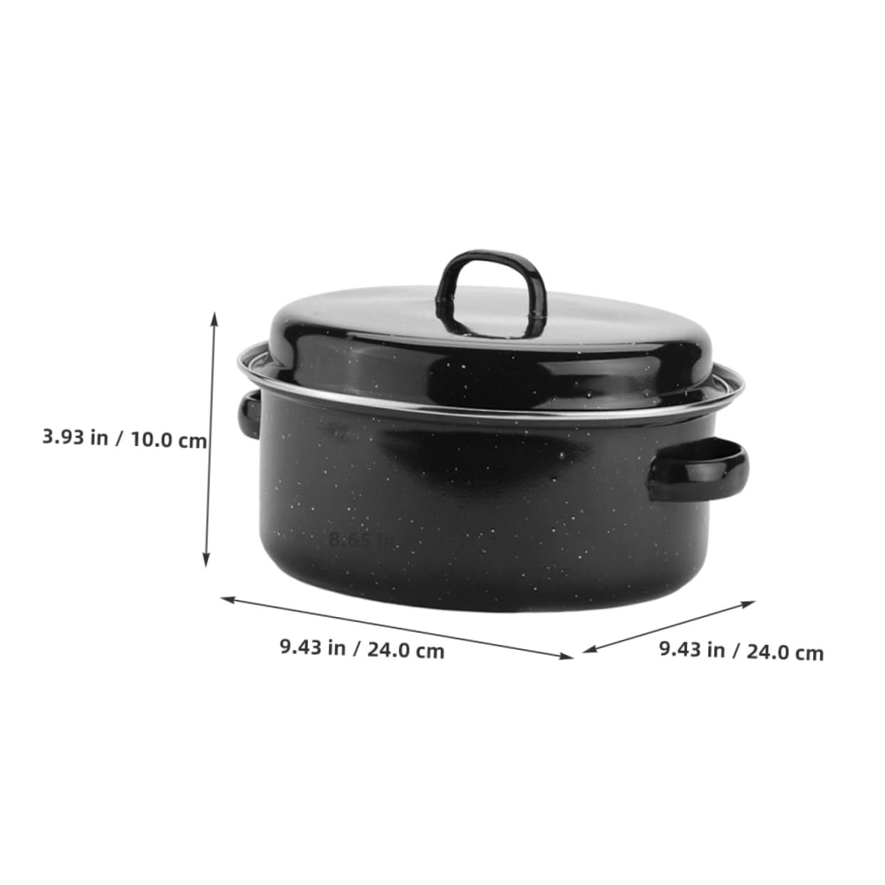 Гусятниця емальована з кришкою та двома ручками, термостійка, фото №4 Гусятниця емальована з кришкою та двома ручками, термостійка, фото №4