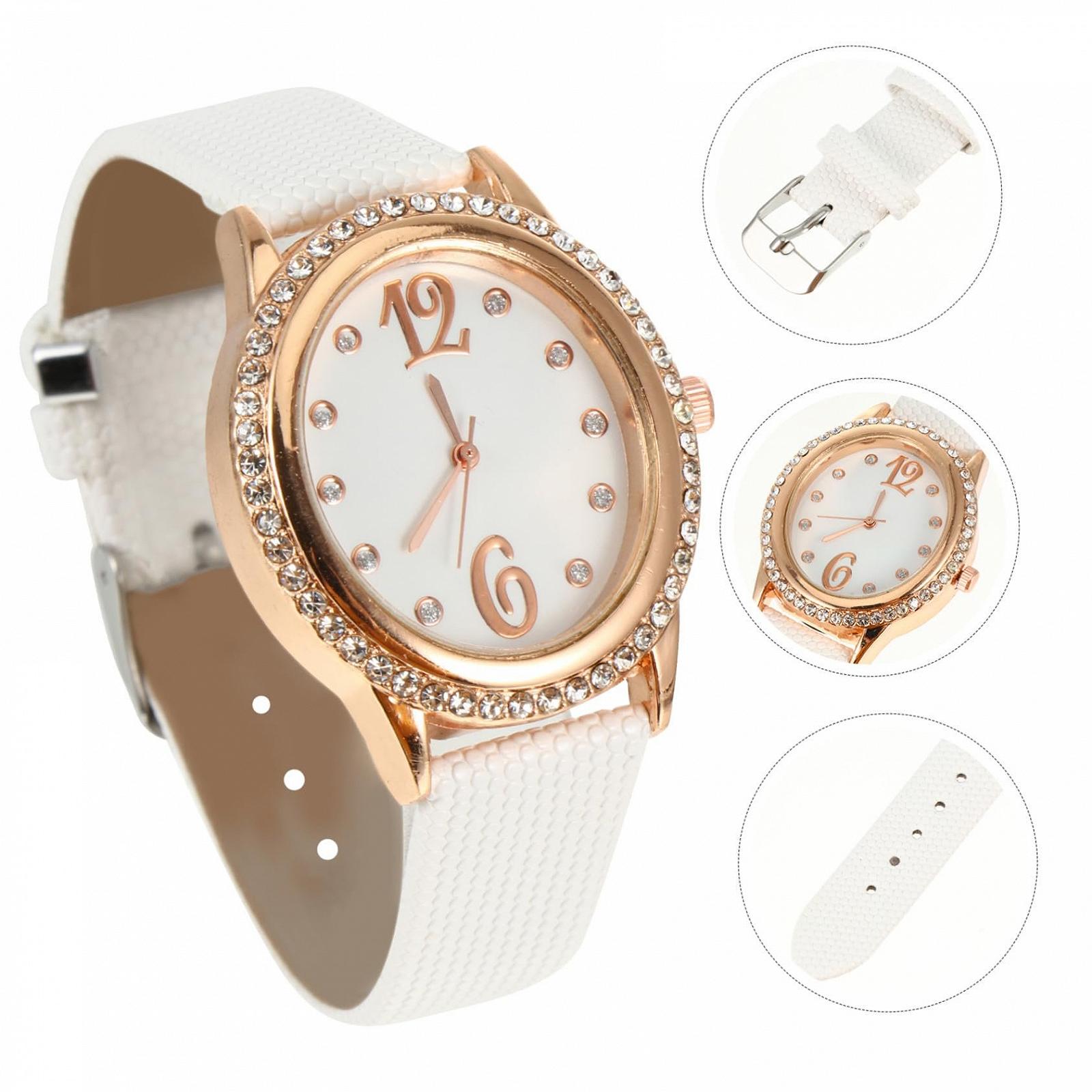 Годинник жіночий PartyKindom овальної форми з стразами, кварцовий, з м", фото №2