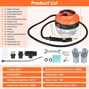 Пароочисник побутовий 2500W 1350 ml 3 bar ручний ціна на synthetic.ua - Фото 1 Пароочисник побутовий 2500W 1350 ml 3 bar ручний synthetic.ua - Фото 1