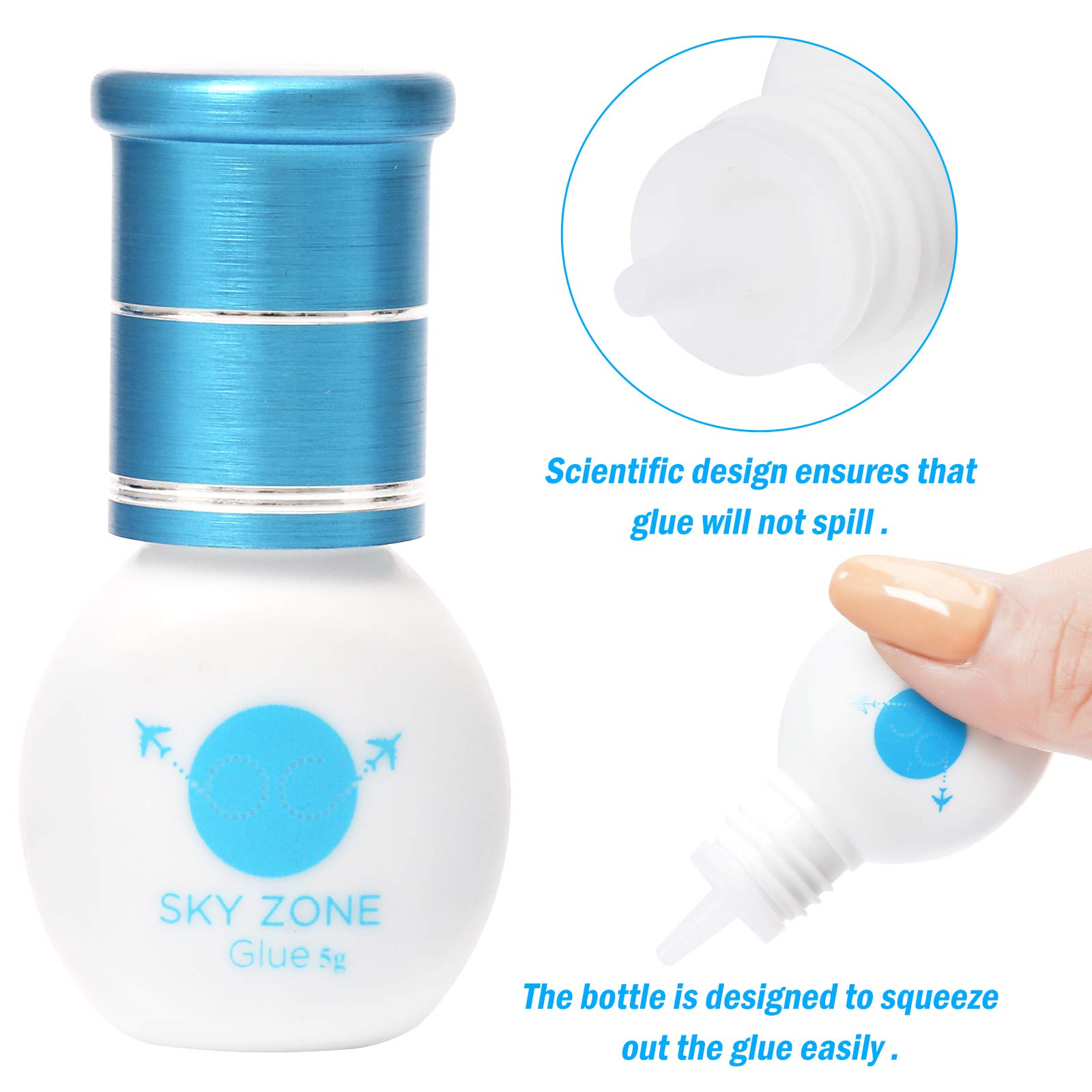 Клей FADLASH Sky Zone для нарощування вій 5 мл Екстра Сильний 1-2 секунди Час висихання Тримання до 6-7 тижнів Професійний Чорний, фото №3