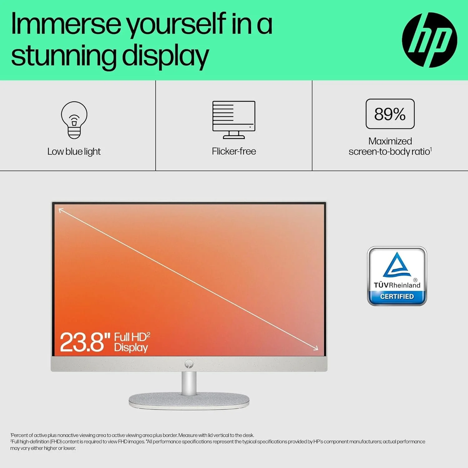 Моноблок HP All-in-One 24 cr0002sl / AMD Ryzen 3 7320U / RAM 8GB / SSD 512GB / 1 x HDMI / LAN / Wi-Fi 6 / Bluetooth 5.3 / Windows 11 Home / Білий, фото №2