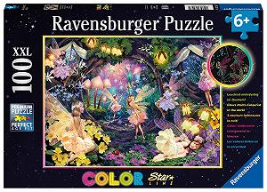 Пазл Ravensburger Children's Puzzle Luminous Forest Fairies 100 елементів XXL світиться у темряві - Фото 1