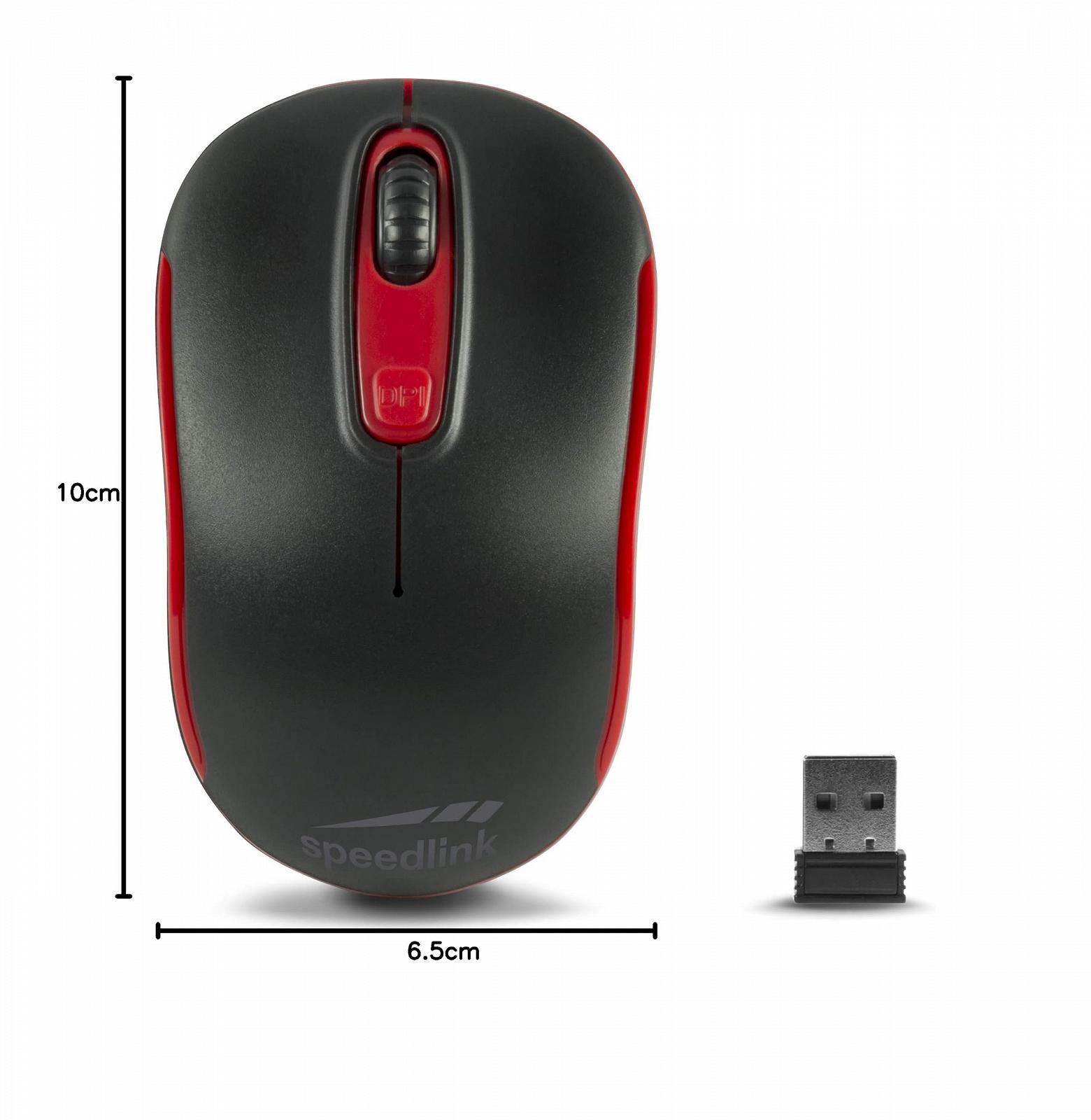 Мышь Speedlink Ceptica Wireless USB 1600dpi Черный/Красный (Батарейка AA в комплекте), фото №5