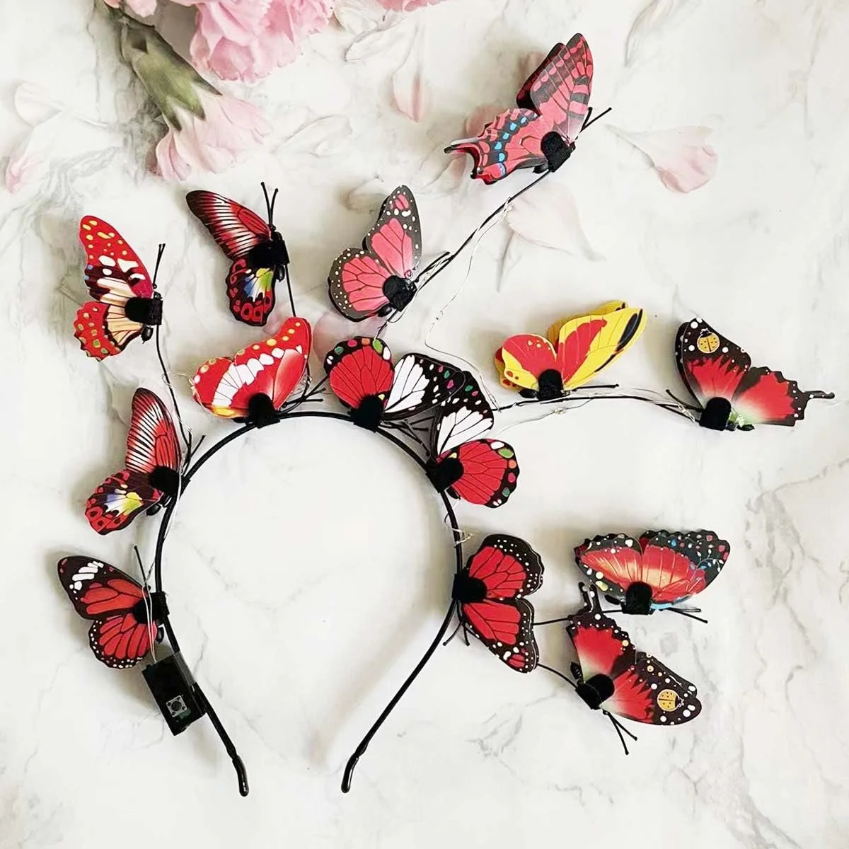 Обруч для волосся з LED метеликами, фото №3