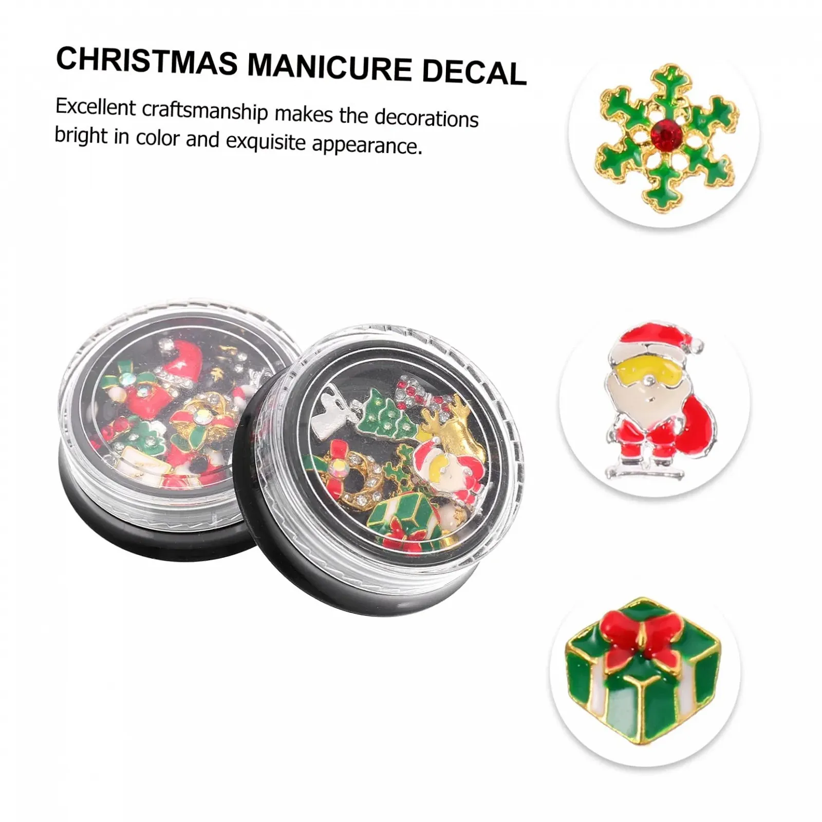 Стразы для ногтей Mikinona Рождественские 2 коробки 3D, фото №3