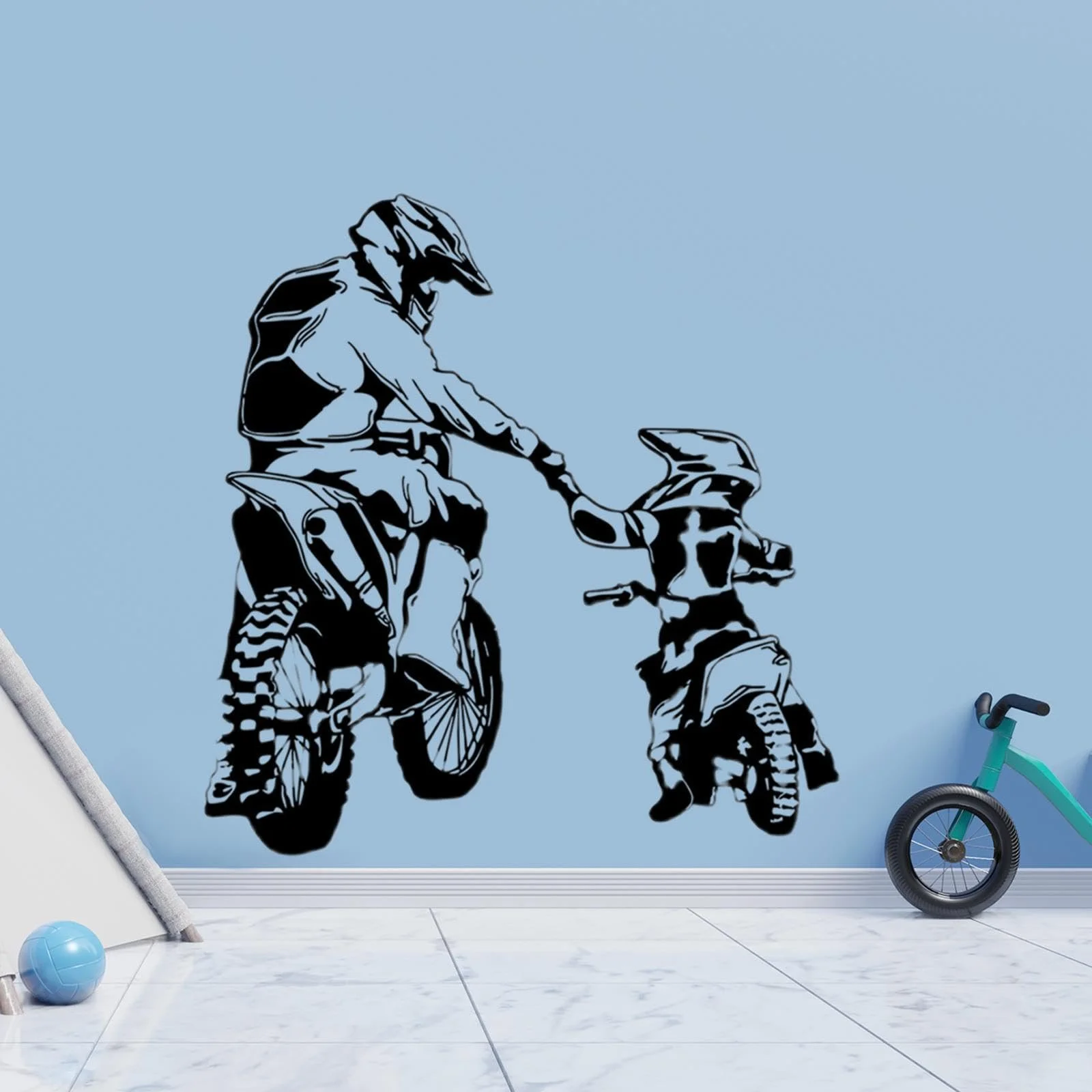 Наклейки на стіну Motorcycle Motocross Вінілові Чорні, фото №4 Наклейки на стіну Motorcycle Motocross Вінілові Чорні, фото №4