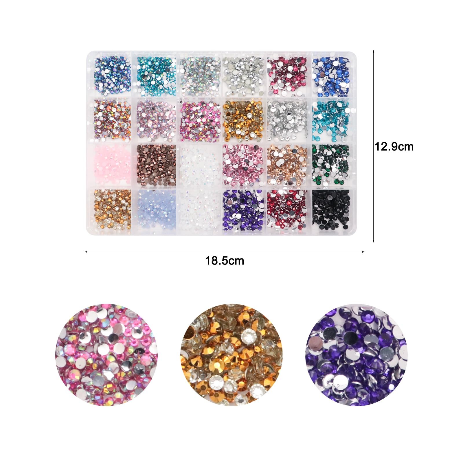 Стрази Плоскі 3 мм 24 кольори Crystal Jelly, круглі діаманти, нігтів, фото №2 Стрази Плоскі 3 мм 24 кольори Crystal Jelly, круглі діаманти, нігтів, фото №2