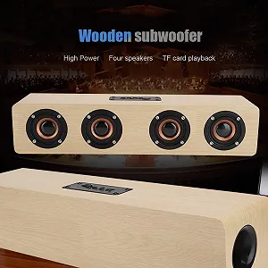 Дерев'яний Bluetooth Динамік 12 Вт Звукова панель 4 Басових Сабвуфера synthetic.ua - Фото 1