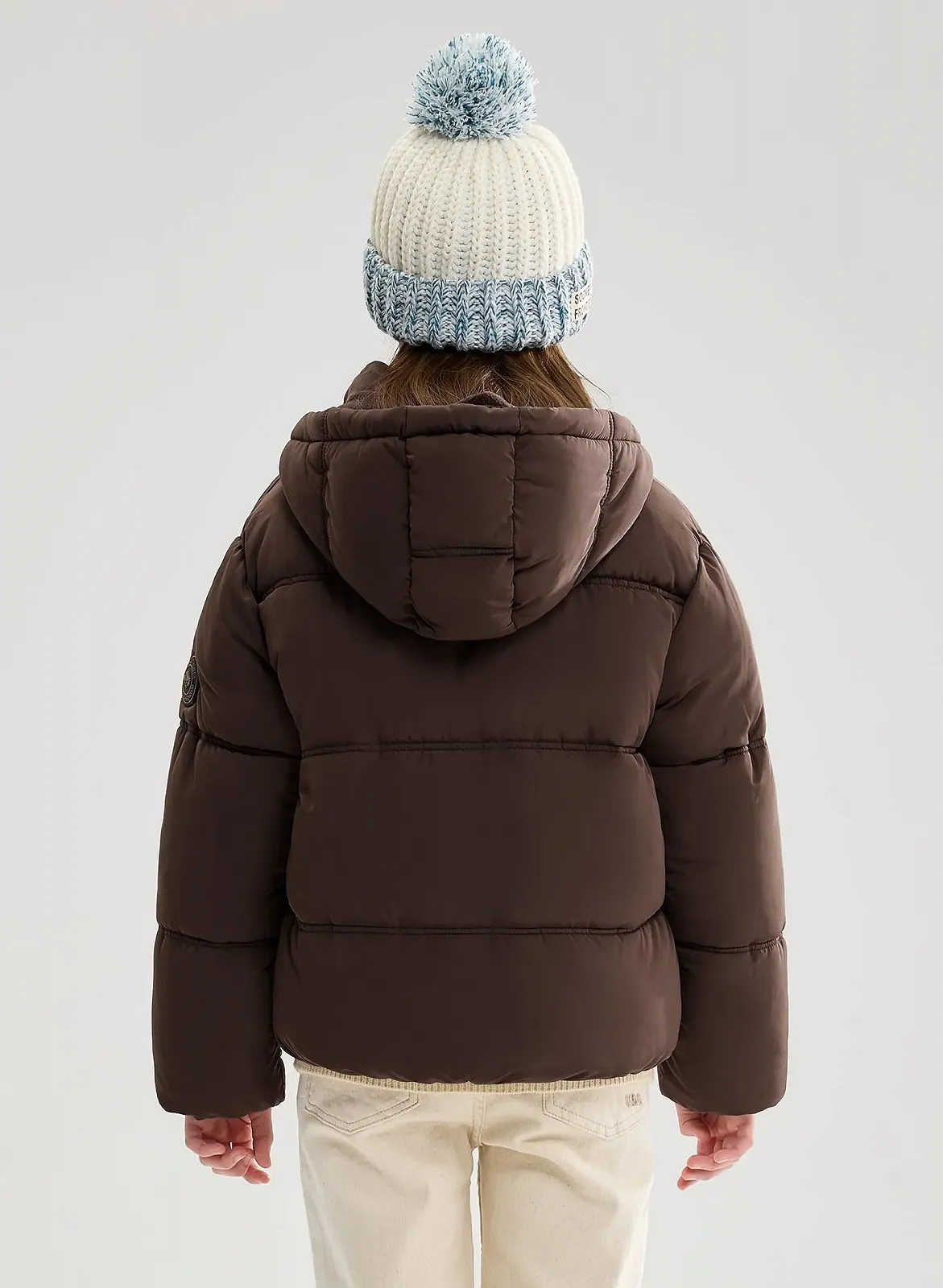 Зимнее пальто SOLOCOTE для девочки, водоотталкивающее, с капюшоном, флисовой подкладкой, карманами, эластичными манжетами, фото №3