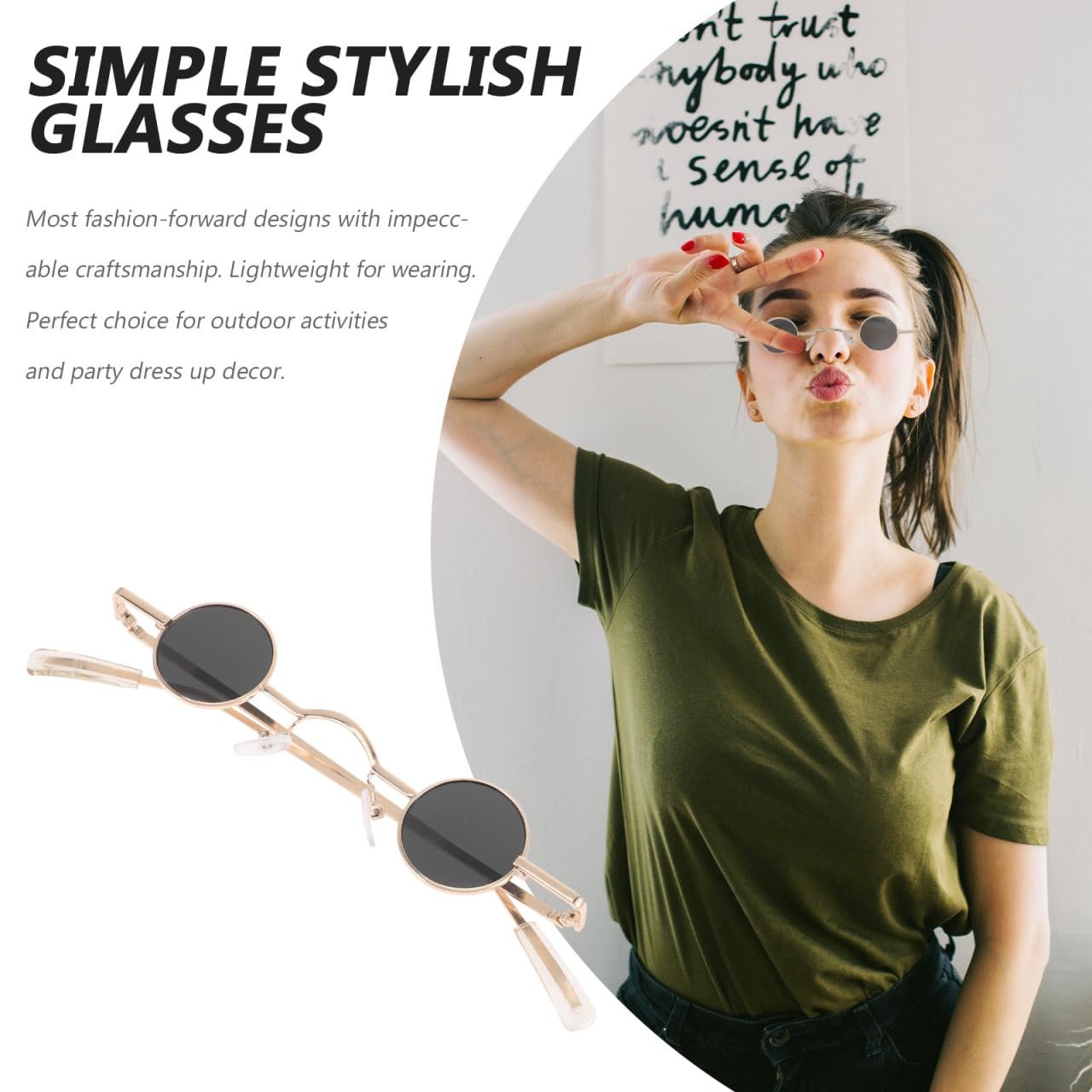 Круглі сонцезахисні окуляри SOIMISS, чорні, фото №7