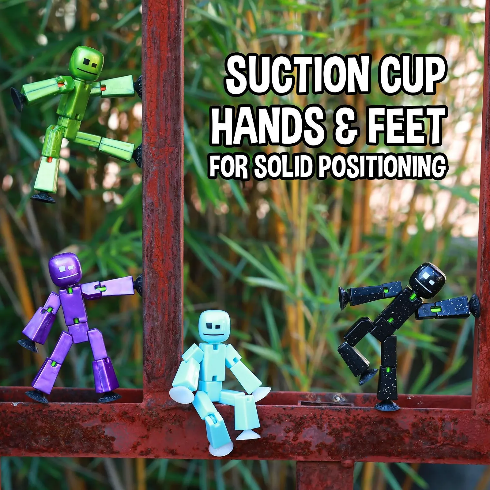 Екшн-фігурки Zing StikBot 2 шт. з аксесуарами Stop Motion Ice Blue + Shiny Black, фото №5