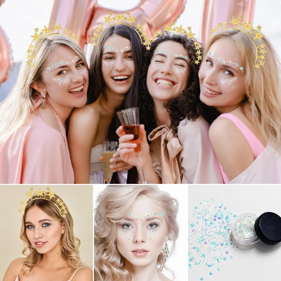 Обруч для волос Звезды Золотой, фото №5