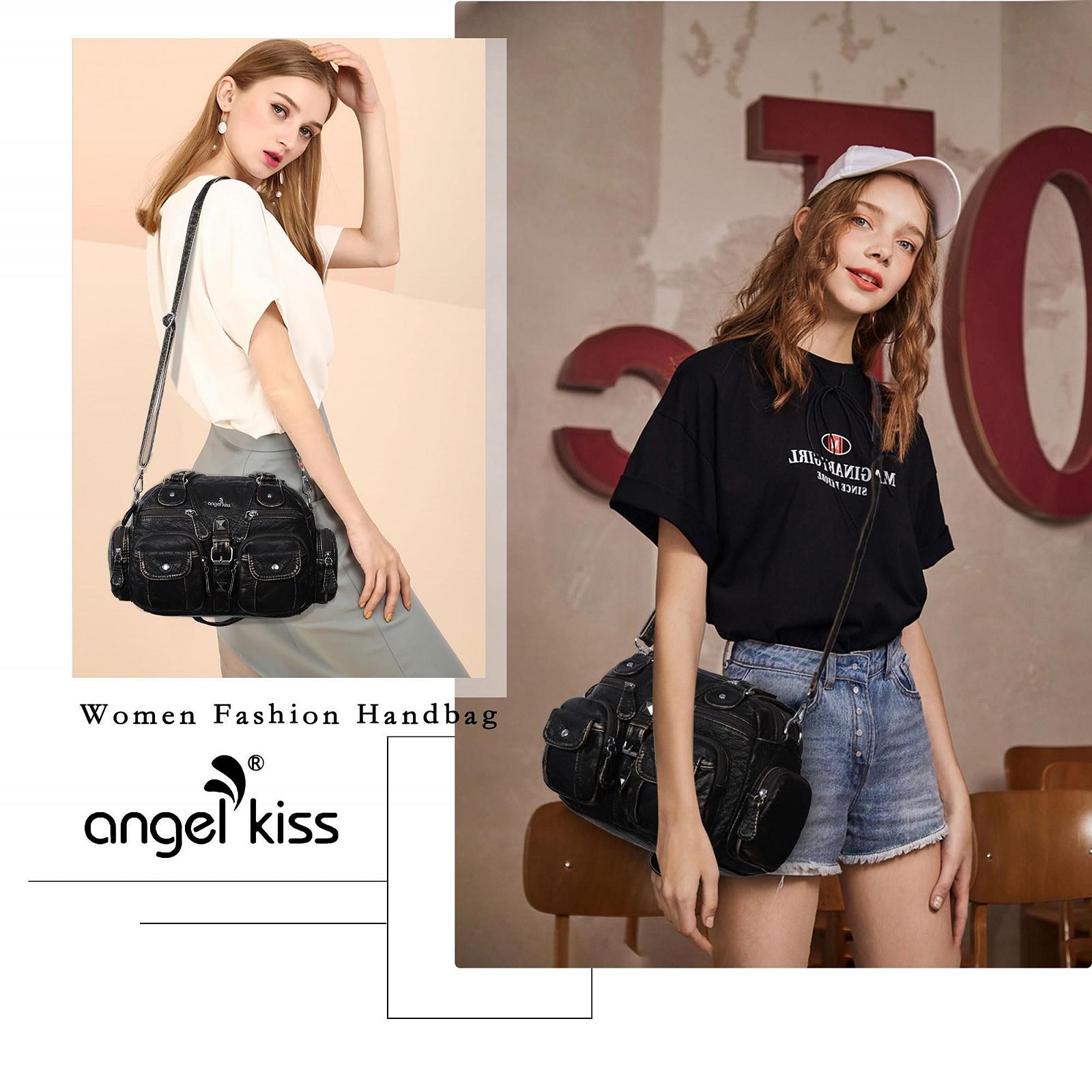 Сумка жіноча Angel Kiss велика, шкіряна, вінтажна, фото №7