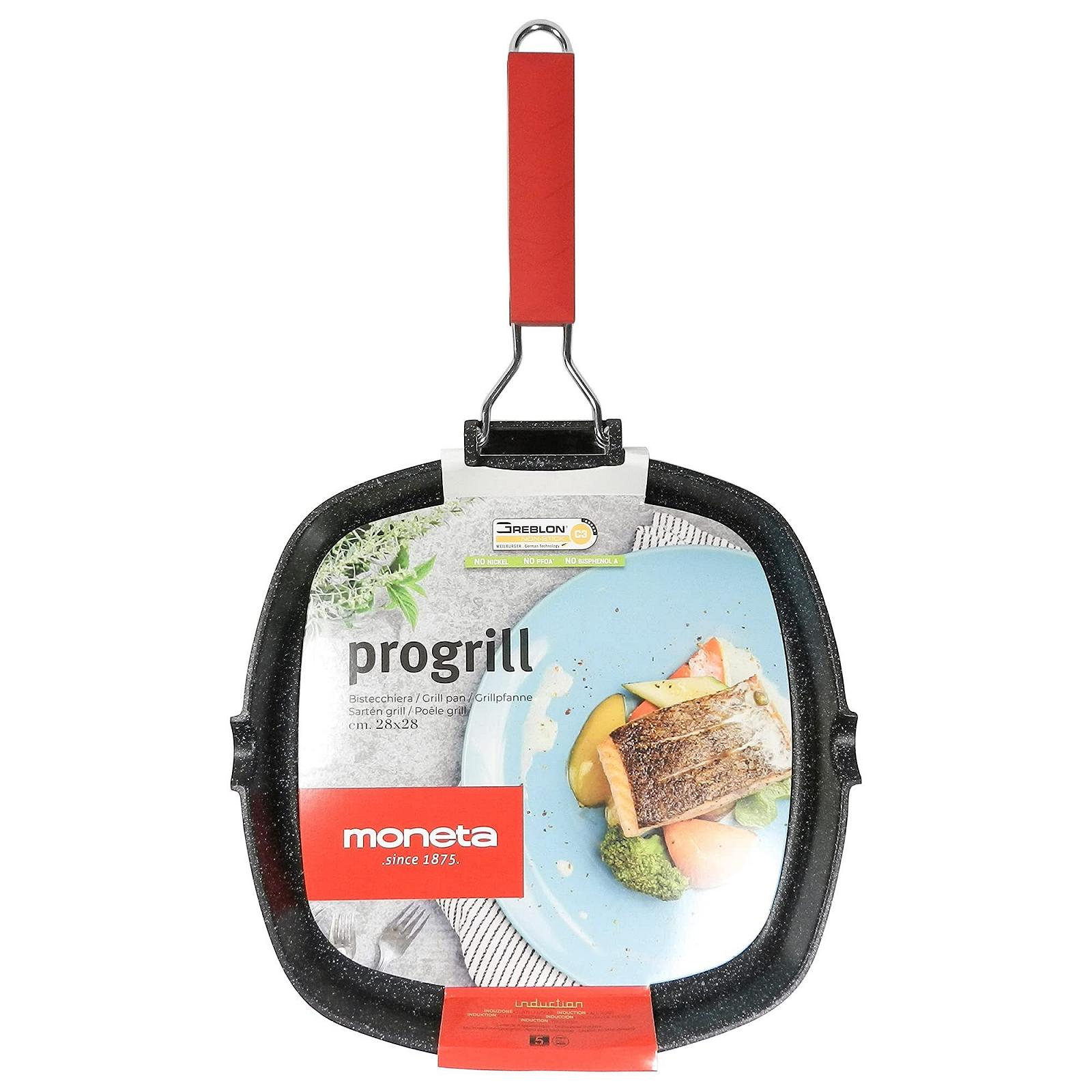 Гриль-сковорода Moneta Pro Grill 24 x 24 см, антипригарне покриття, чорний, фото №4