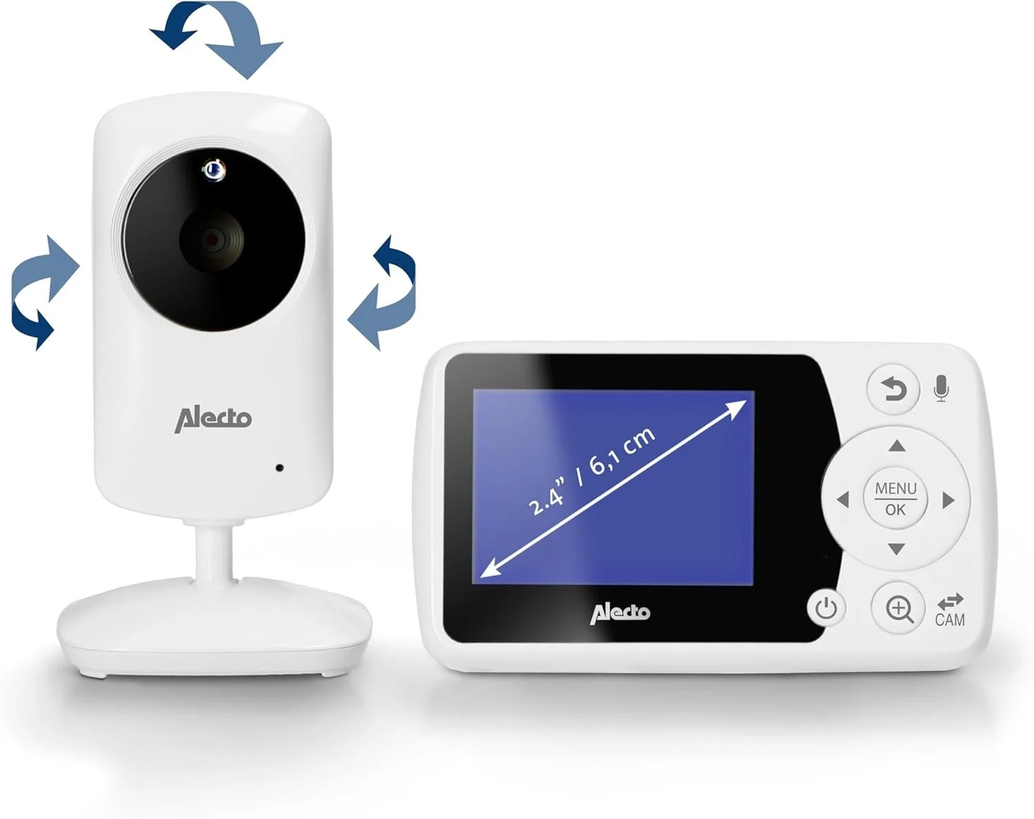 Дитяча відеоняня з монітором 2.4'' Alecto DVM-64 Wi-Fi Білий, фото №7