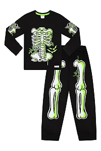 Унісекс піжама з довгими рукавами Скелет, що світиться в темряві для хлопчиків та дівчаток - Фото 1