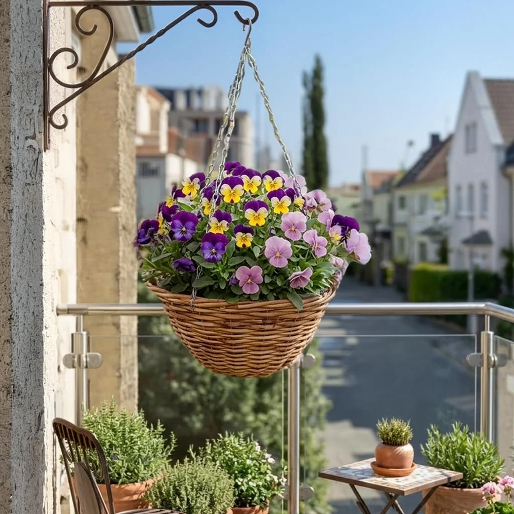 Кошик для рослин підвісний Spetebo 35 см плетений з верби з ланцюжком, фото №7 Кошик для рослин підвісний Spetebo 35 см плетений з верби з ланцюжком, фото №7