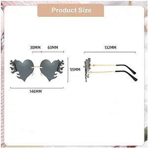 Сонцезахисні окуляри Серце JJiaoLinin Без рамки synthetic.ua - Фото 1