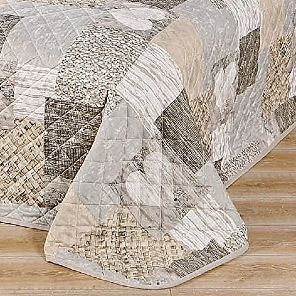 Покривало Delindo Lifestyle Hearts 140 x 210 см, клаптикова техніка, коричневий, фото №3