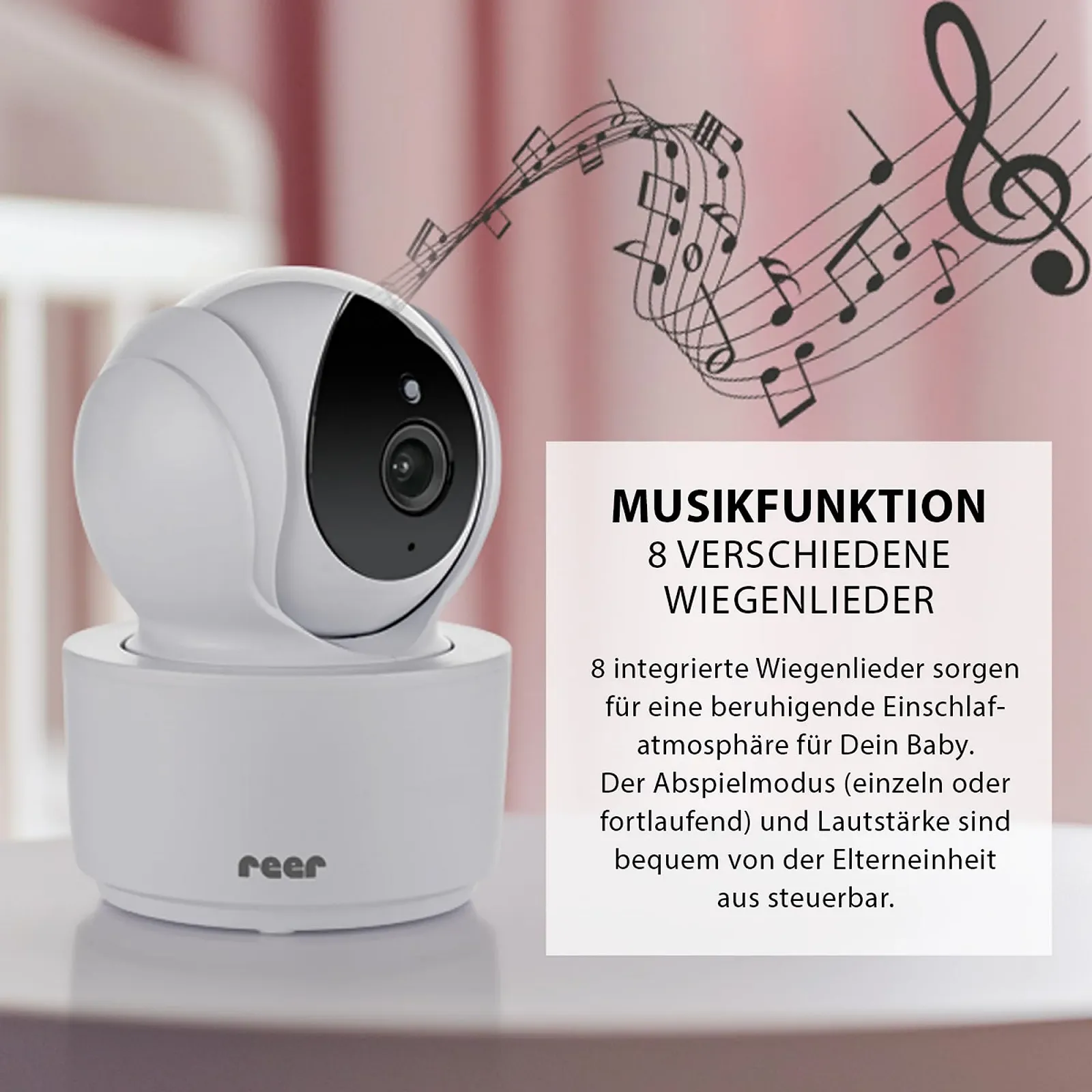 Відеоняня reer BabyCam XL Move 4.3" TFT 300 м Панорама та нахил Біла, фото №3 Відеоняня reer BabyCam XL Move 4.3" TFT 300 м Панорама та нахил Біла, фото №3
