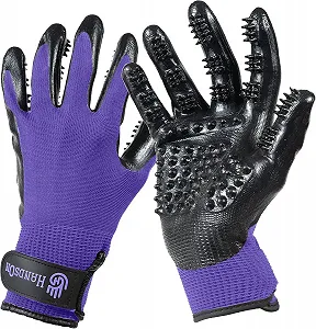Рукавички для догляду за тваринами H HANDSON Mono Purple Small - Фото 1