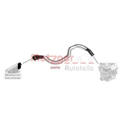 Шланг радіатора METZGER 2420702 для OPEL GENERAL MOTORS, фото №2