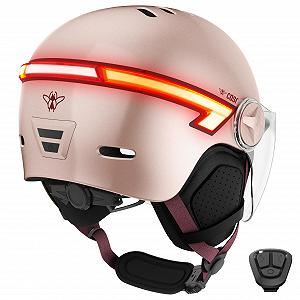 Шолом CASR Glow LED, козирок XL, знімні навушники, задні мигалки, пульт дистанційного керування, для чоловіків та жінок synthetic.ua - Фото 1
