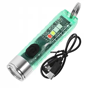 Фонарик INOOMP 1 шт. Предупреждающий фонарь Мощный мини-фонарик Перезаряжаемый мини-фонарик Маленький светодиодный фонарик Мини-супермощный фонарик Зеленый PC - Фото 1