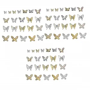 Шармы для ногтей Бабочки FRCOLOR 66шт Металлические украшения для натуральных и искуственных ногтей - Фото 1