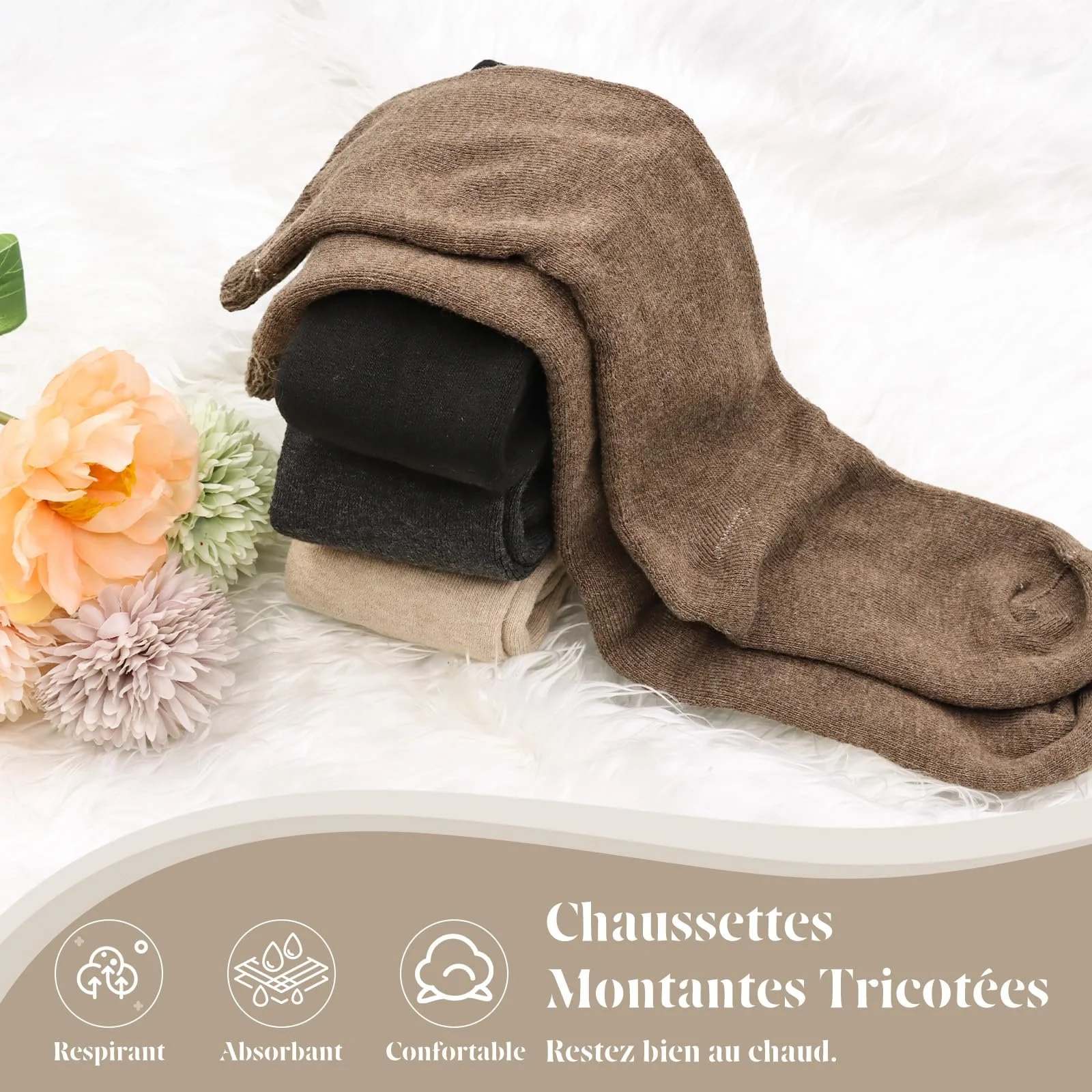 Шкарпетки вище коліна VEGCOO Теплі товсті, 4 пари, фото №4 Шкарпетки вище коліна VEGCOO Теплі товсті, 4 пари, фото №4