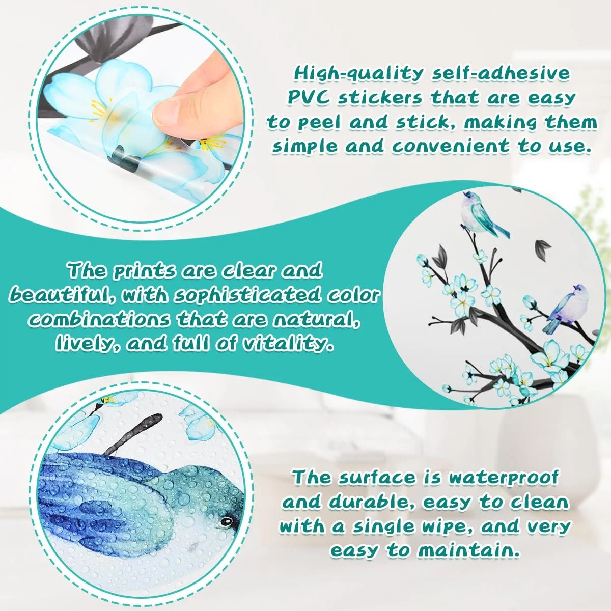 Наклейка на стіну Рослини та квіти Гілки з цвітом Самоклейна ПВХ, фото №4