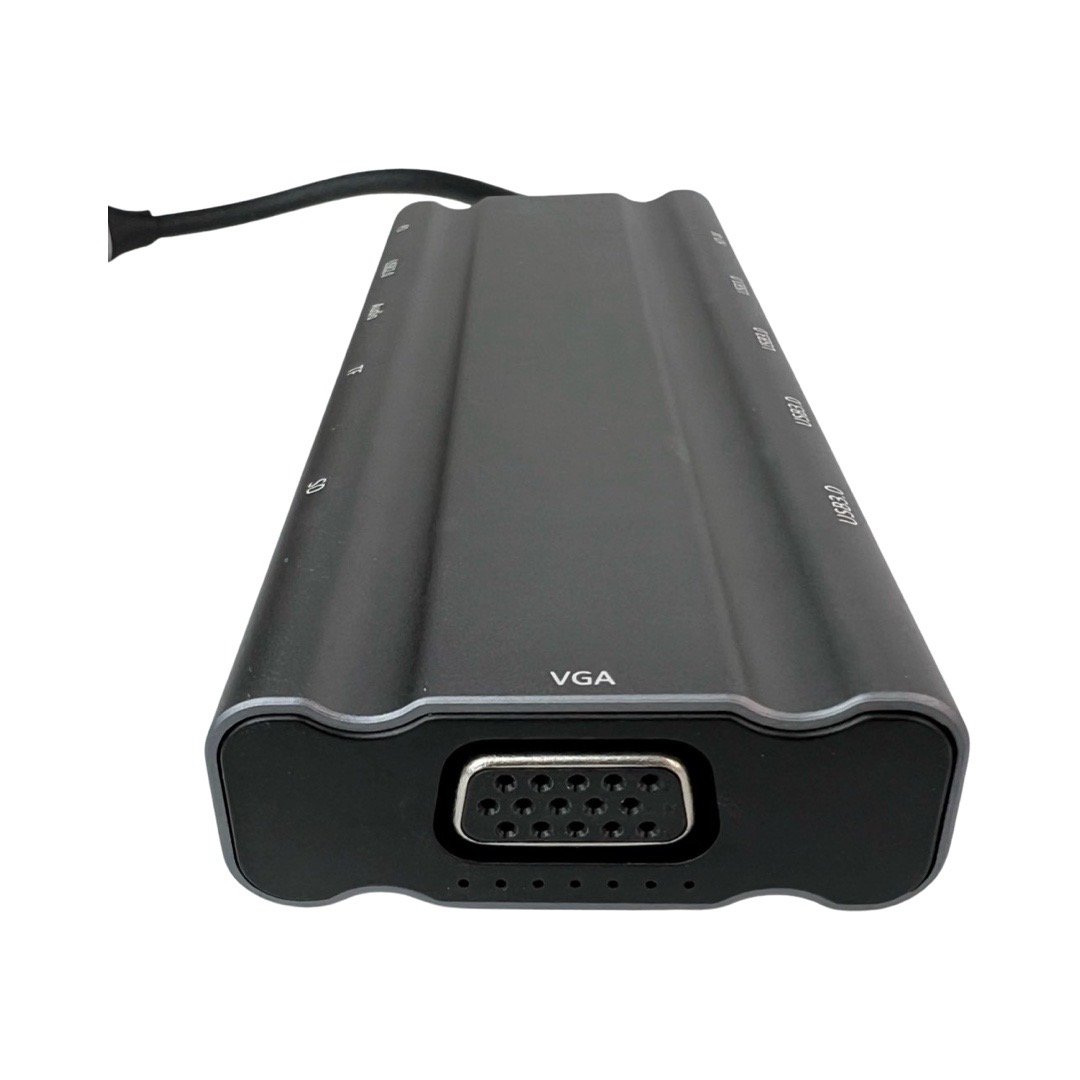 Концентратор Wondertech WT00586 Type-C Hub 10-в-1 для ноутбуків: 4x USB 3.0, 1x USB 2.0, HDMI, VGA, SD/TF, 3,5 мм jack, фото №7