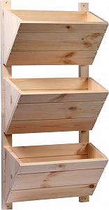 Квіткові сходи dobar Green Label 58383FSCe 3 ящики дерево 38 x 17.5 x 79 см Натуральний synthetic.ua - Фото 1