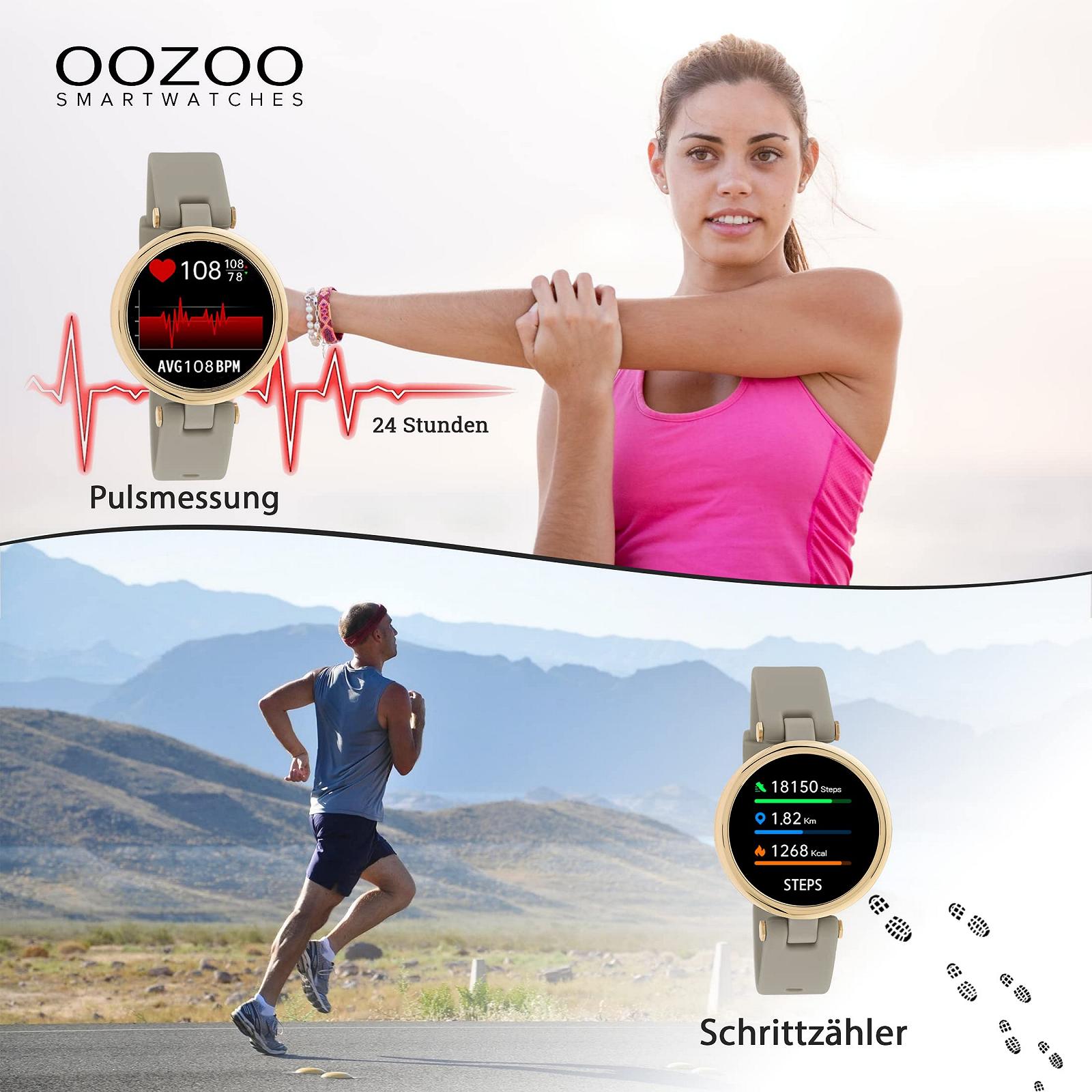 Умные часы Oozoo Q4 Унисекс Фитнес-часы 39 мм с 16 мм Силиконовым ремешком для мужчин и женщин, фото №3
