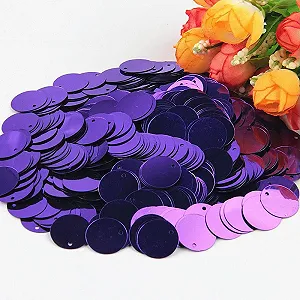 Блестки Круглые Рассыпные 25 мм Темно-фиолетовый, 20 г - Фото 1