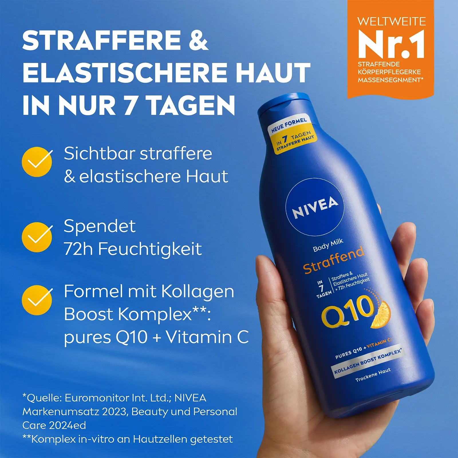 Молочко для тіла NIVEA Q10 Зміцнювальне Q10, для пружної шкіри та покращеної еластичності за 7 днів, крем для тіла з чистим Q10, фото №2