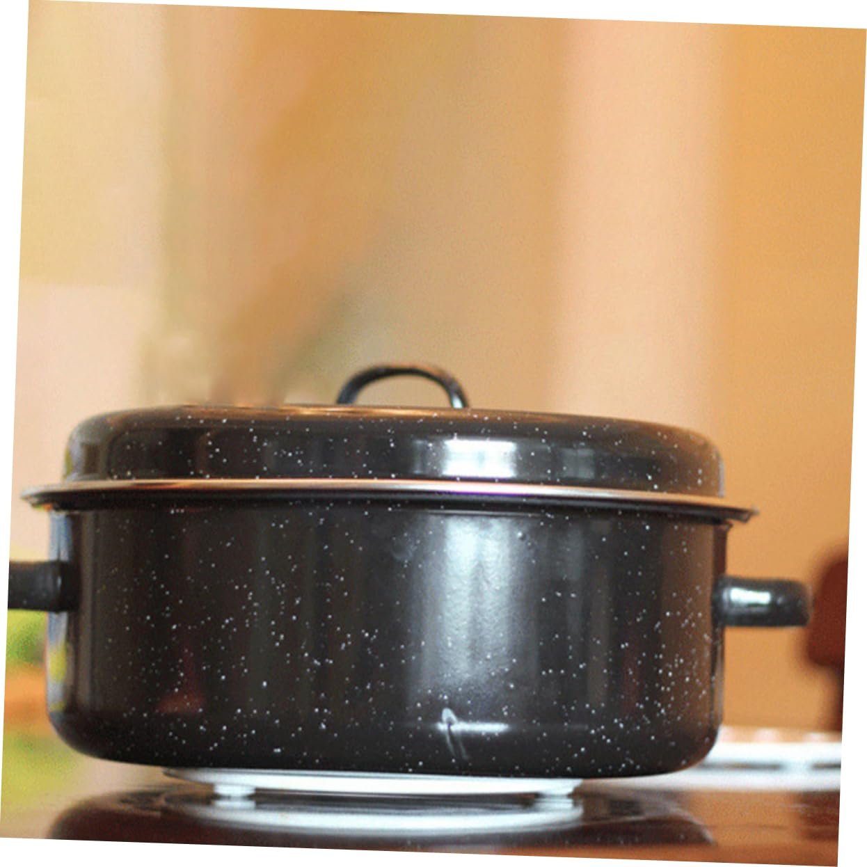 Жаровня INOOMP емальована з кришкою термостійка, фото №5