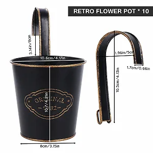 Подвесные цветочные горшки Набор из 10 шт. Металлические Ретро-стиль synthetic.ua - Фото 1
