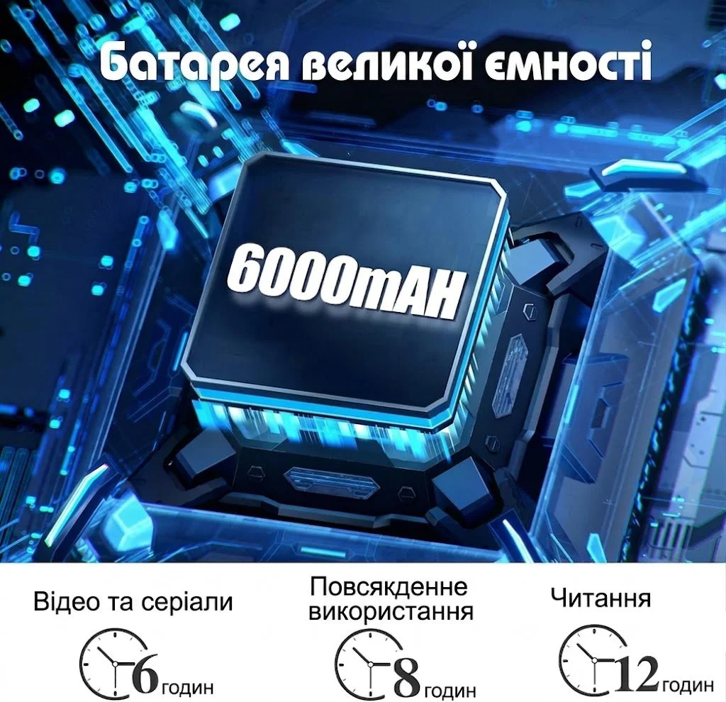 Дитячий планшет 10.1" PRITOM M10 2/64Gb 4 ядра Android 13 6000 mAh Блакитний, фото №4