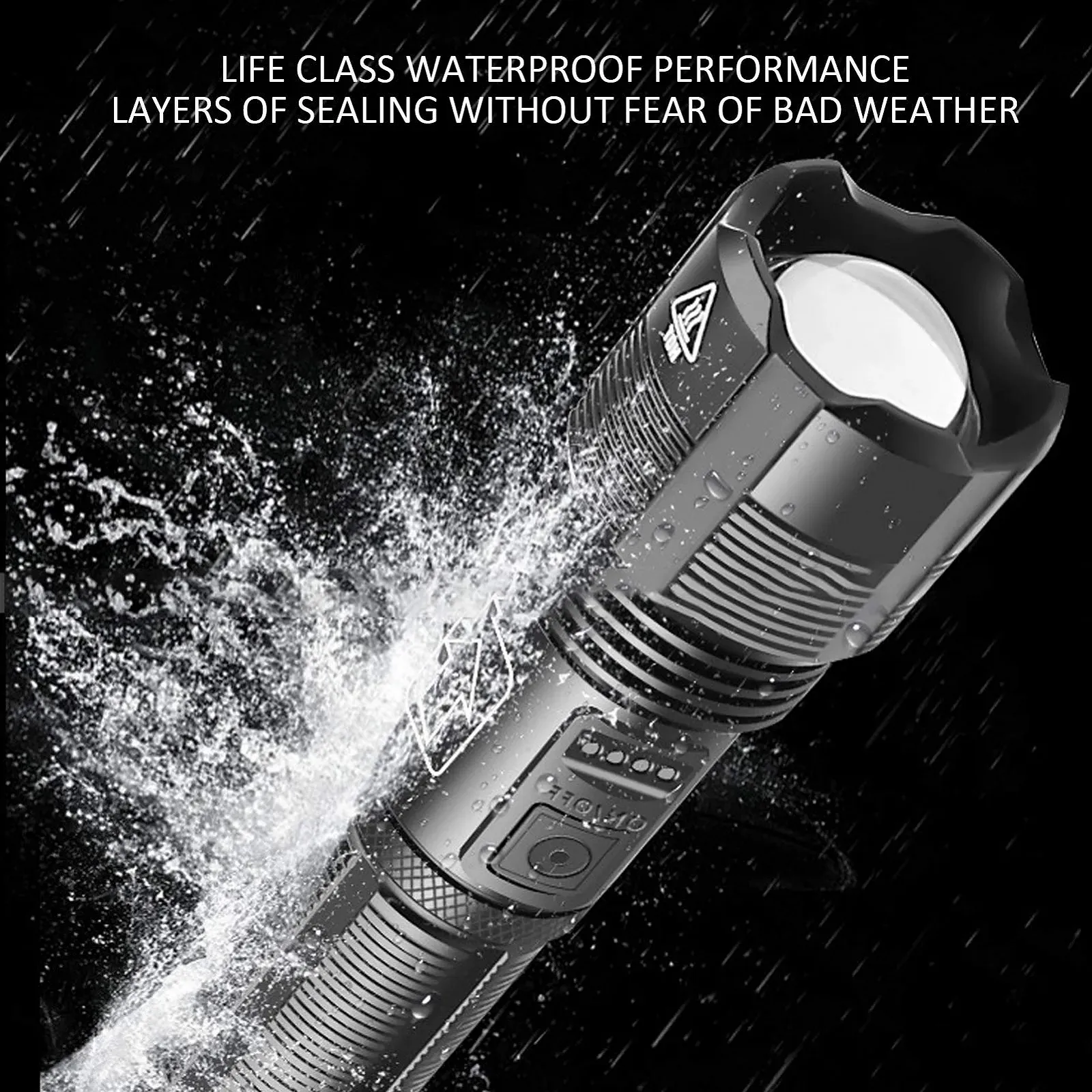 Фонарь Pilipane Zoom Электрический Индикатор заряда USB Перезаряжаемый Сильный Яркость P70 Алюминиевый сплав ABS 16.5 x 4 см 218 г, фото №9