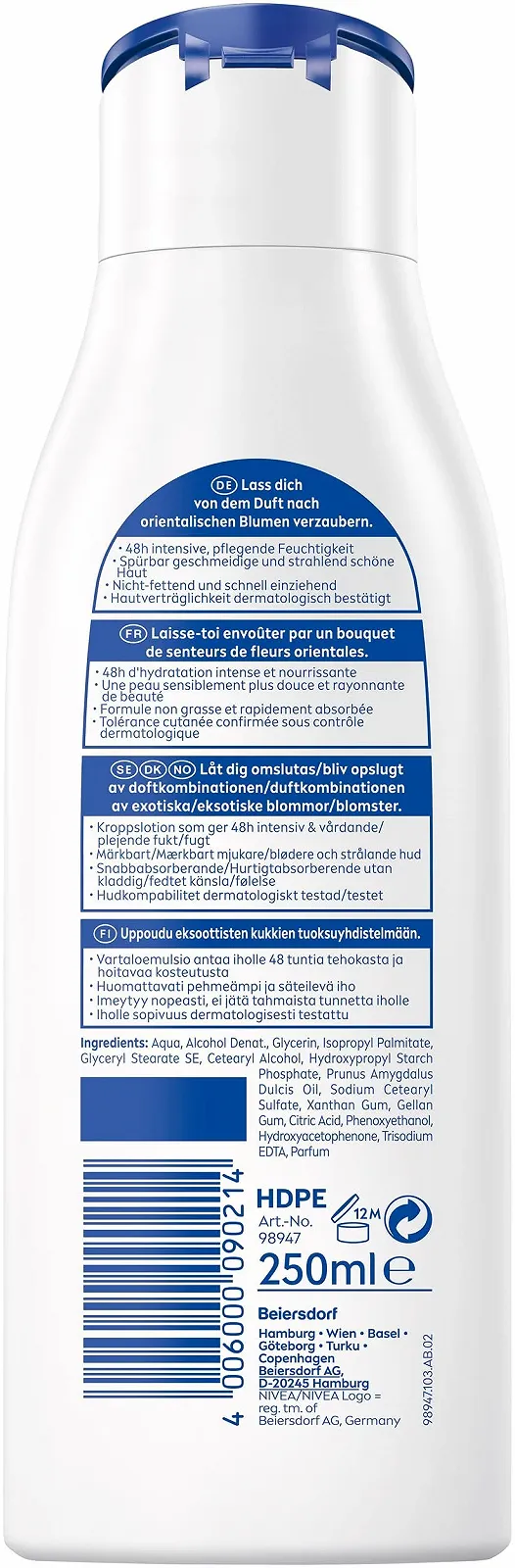 Лосьйон для тіла NIVEA Floral Love Limited Edition Зволожуючий крем для тіла з ароматом східних квітів 250 мл, фото №7 Лосьйон для тіла NIVEA Floral Love Limited Edition Зволожуючий крем для тіла з ароматом східних квітів 250 мл, фото №7