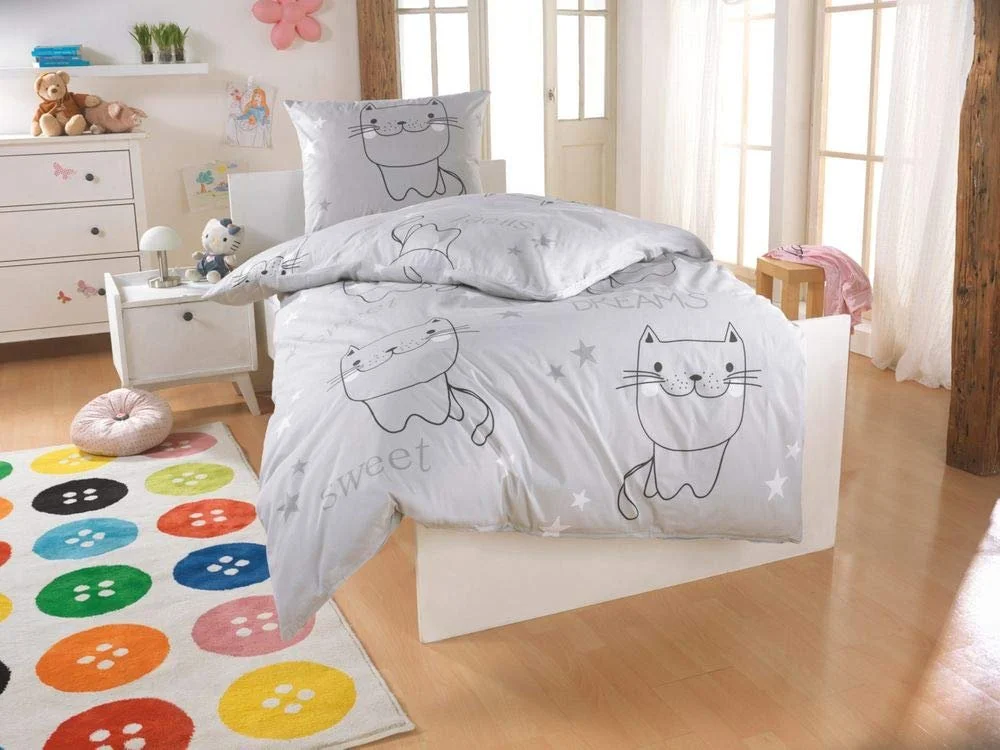 Постільна білизна Dreamhome 100% бавовна Кіт Renforcé 135 x 200 см наволочка 80 x 80 см на блискавці, фото №5