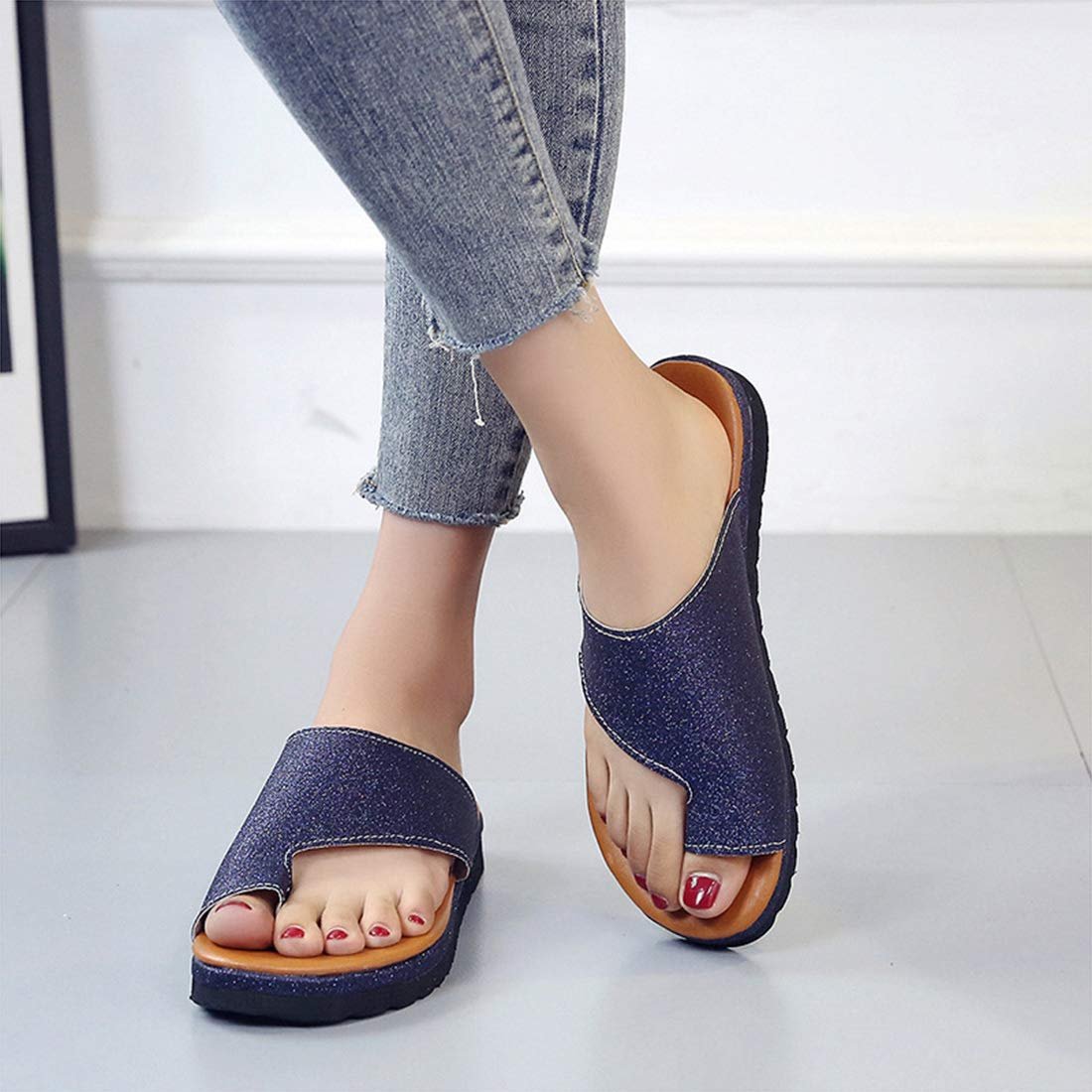 Женские Шлепанцы на платформе, удобные, с открытым носком, ортопедические, с поддержкой свода стопы, фото №5