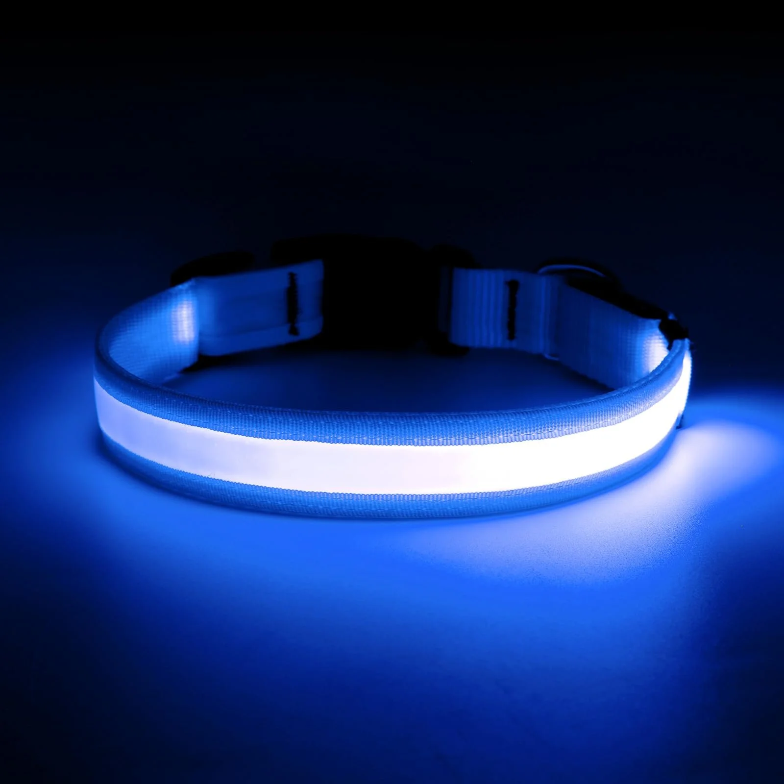 Ошейник BiPawTi LED Регулируемый 3 режима Голубой S, фото №7