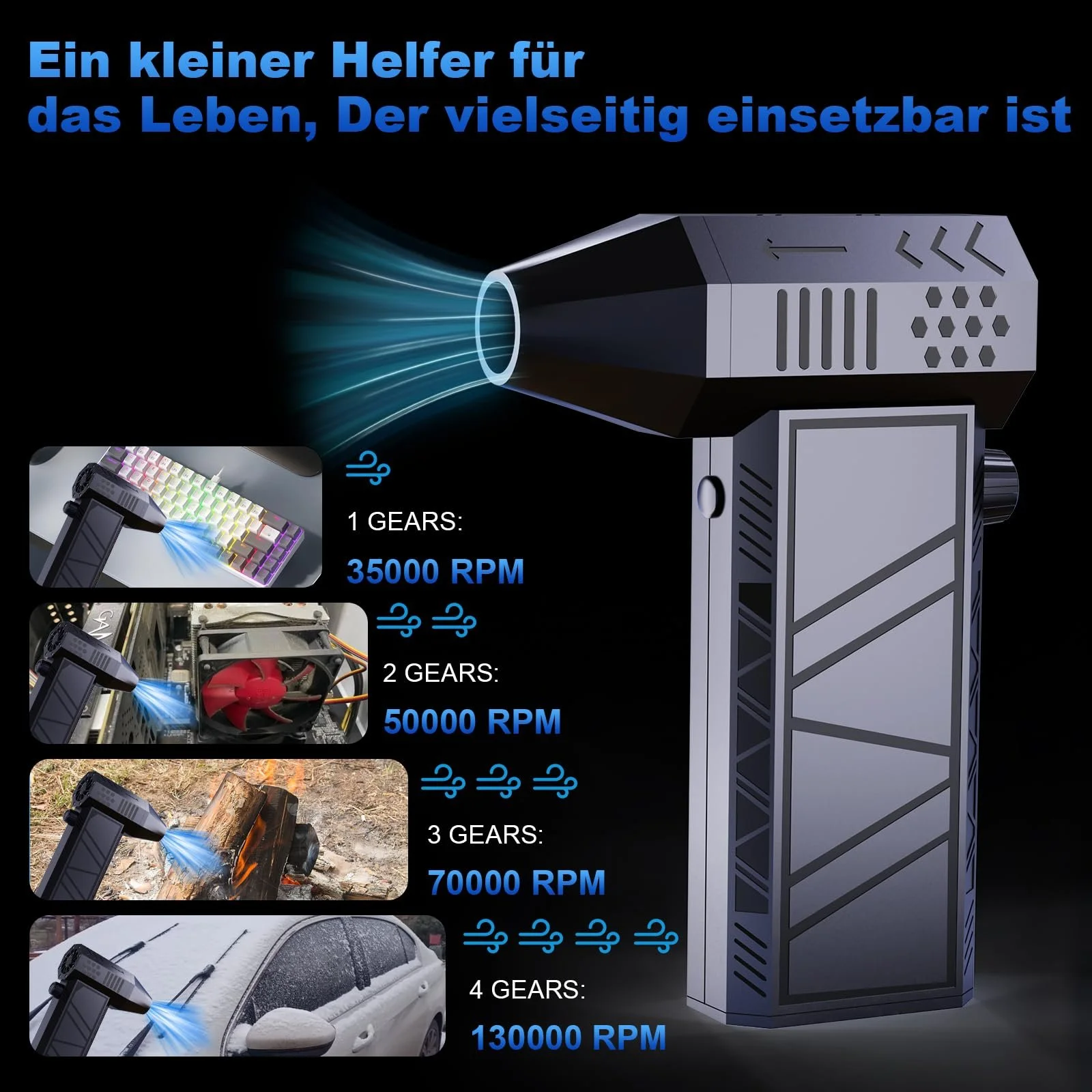 Электрическая воздуходувка 130000 RPM Mini Turbo Fan беспроводная, фото №6 Электрическая воздуходувка 130000 RPM Mini Turbo Fan беспроводная, фото №6