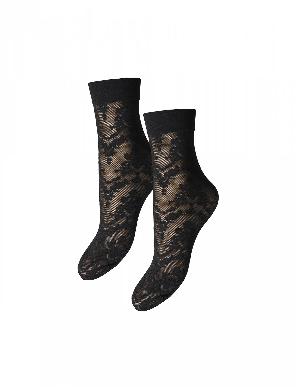 Носки PIECES Pcmia Noos Nylon Lace, 2 пары, черный, Универсальный размер, фото №1