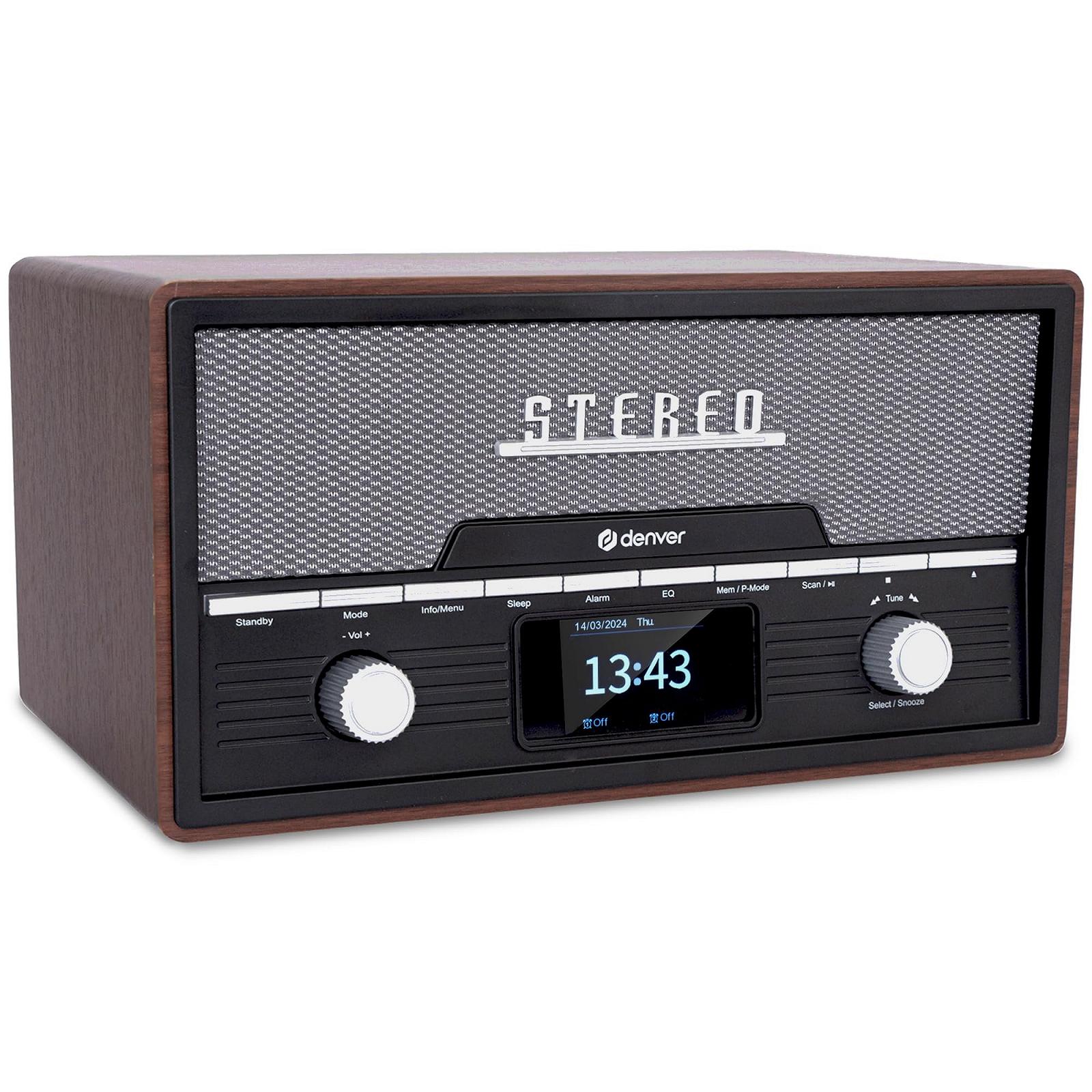 Музыкальная система Ретро Denver MDA-525DW DAB+ радио, FM, CD, Bluetooth, AUX и USB - 2 x 50 Вт колонки, цветной дисплей и функция будильника, фото №1